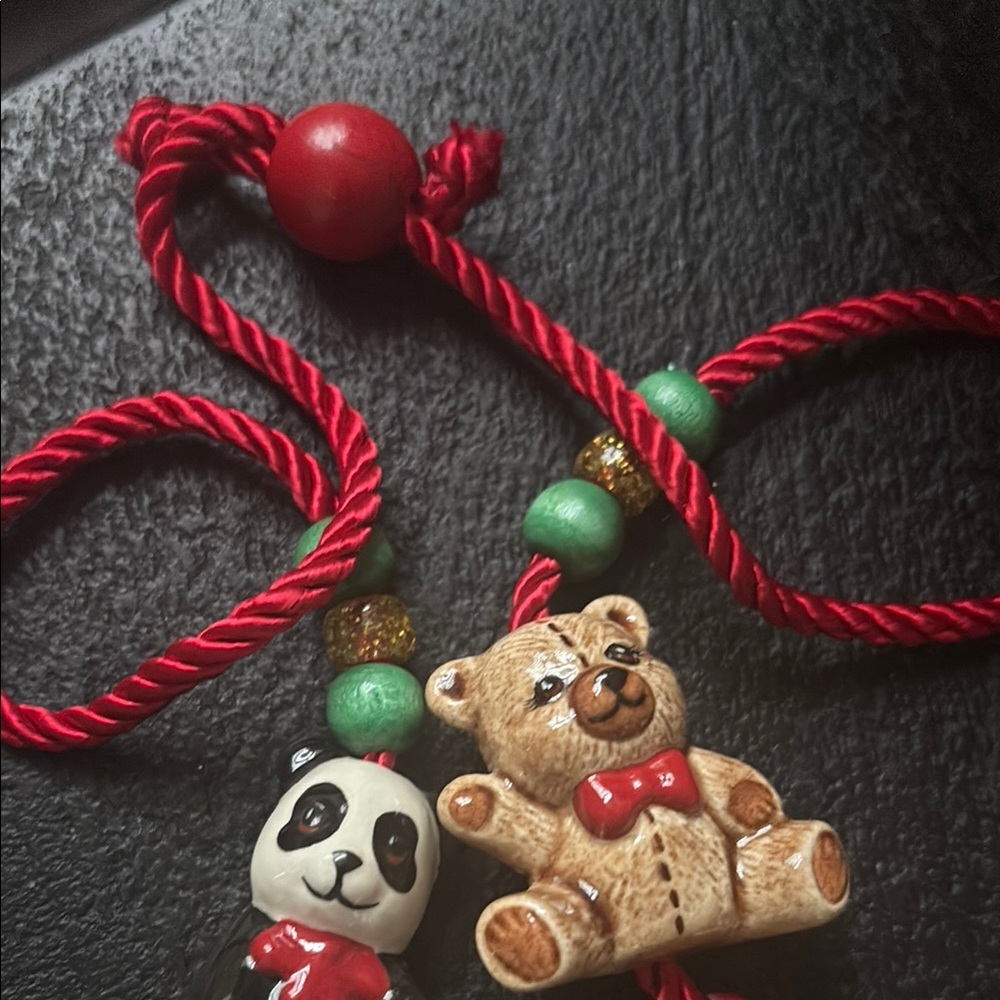Wooden Cute Panda and Bear Bead Necklace - Picture 4 of 4